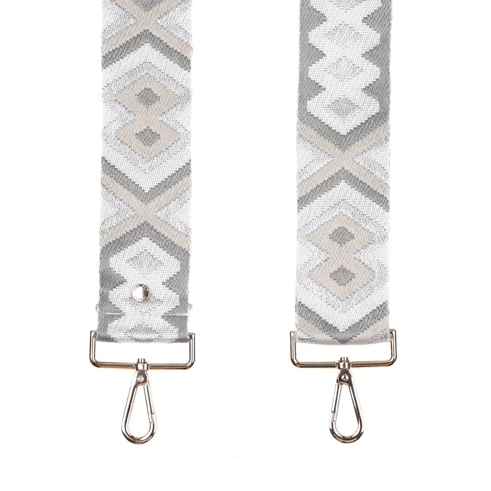 Off-White Geometric Pattern Bag Strap - Gray And … - image 1